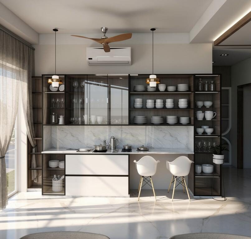 Elite 8 Oak Wood kitchen bar seating