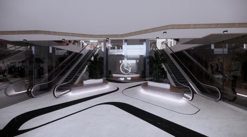 Ginni Estate escalator lobby interior