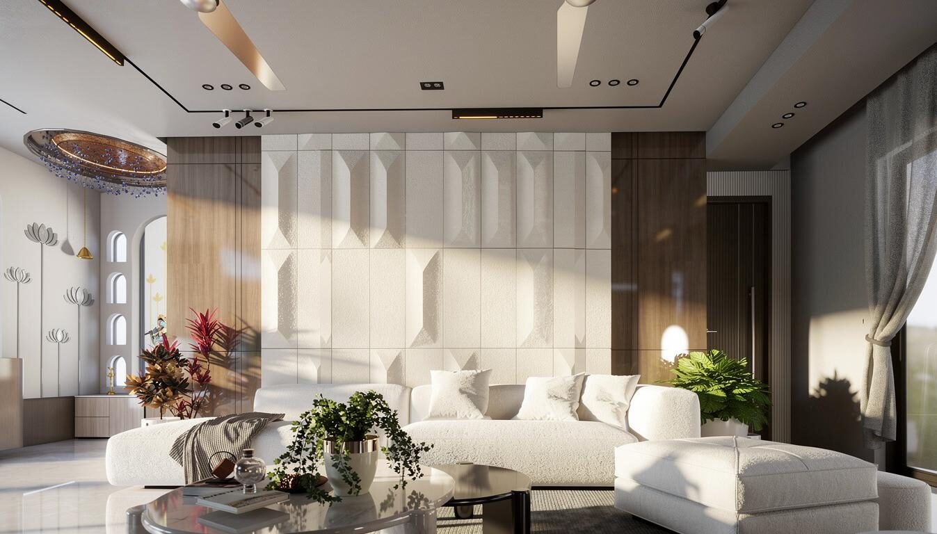 GVH residence living room interior, Bariatu, Ranchi