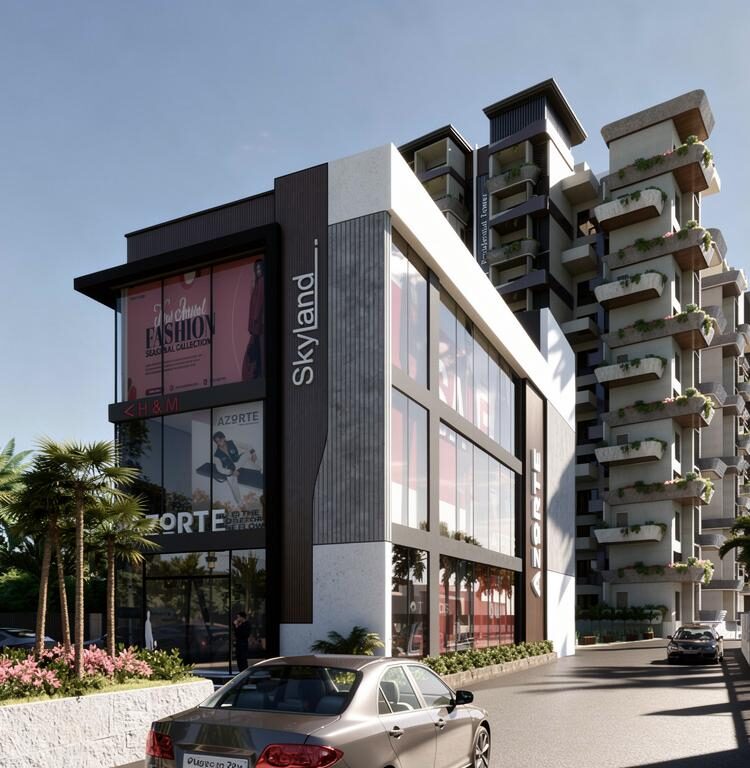 Skyland street-level retail podium