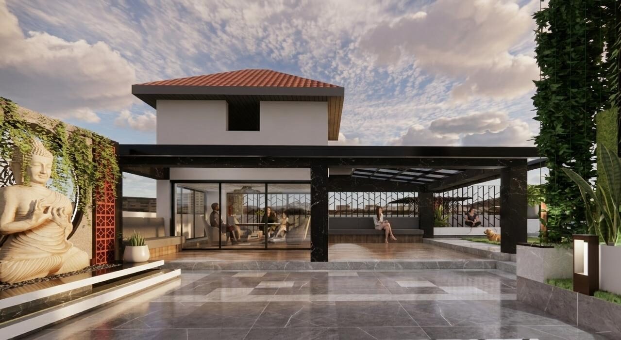 The Green View Terrace private landscape